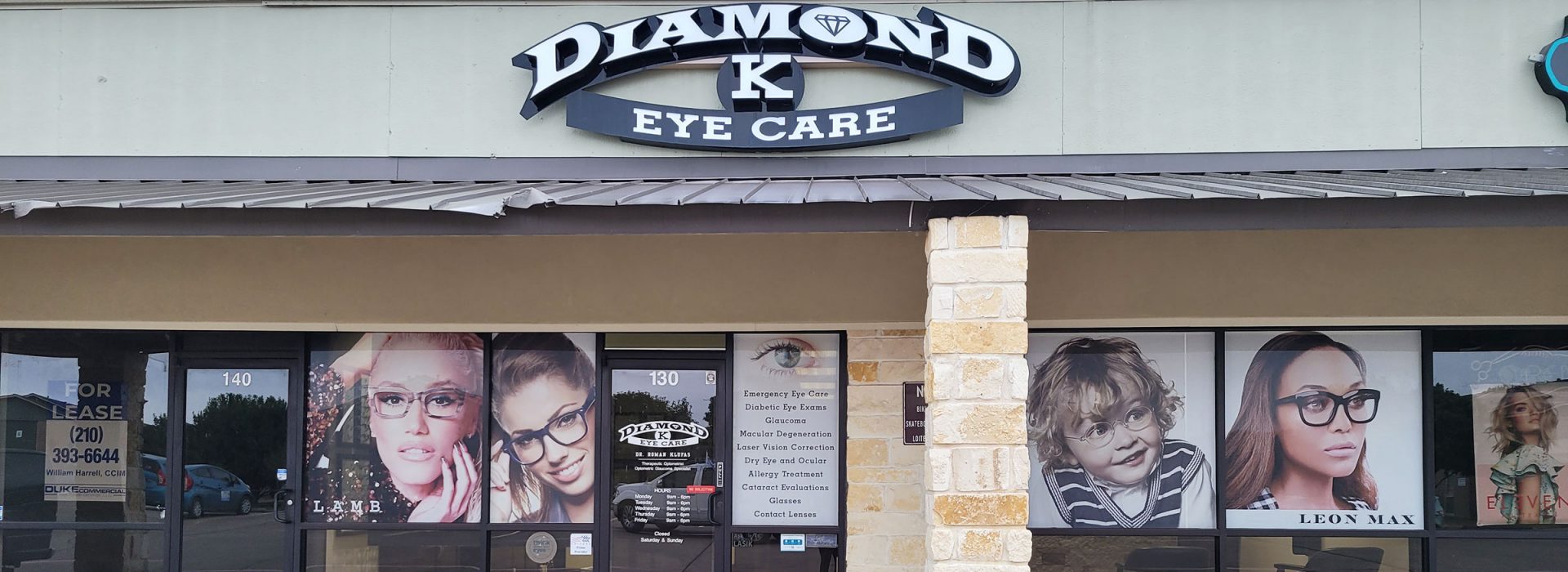 The front sign of Diamond K Eye Care